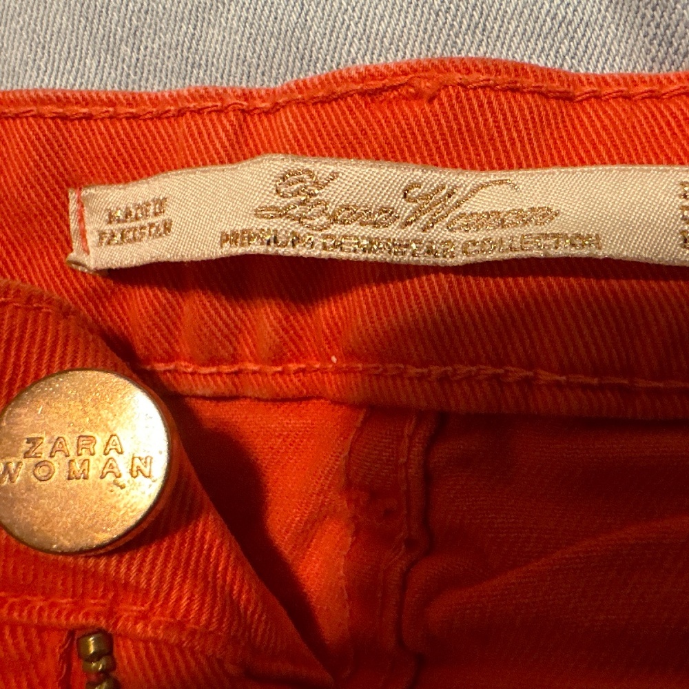 Size 8 Slim Fit Zara Woman Orange-ish Red-ish Jeans